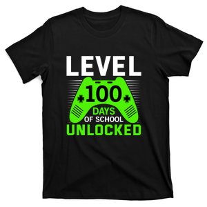 Level 100 Days Of School Unlocked Gamer Video Games Boys T-Shirt