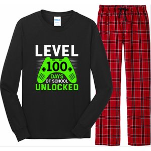 Level 100 Days Of School Unlocked Gamer Video Games Boys Long Sleeve Pajama Set