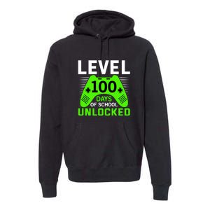 Level 100 Days Of School Unlocked Gamer Video Games Boys Premium Hoodie