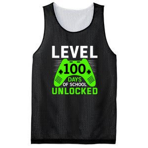 Level 100 Days Of School Unlocked Gamer Video Games Boys Mesh Reversible Basketball Jersey Tank