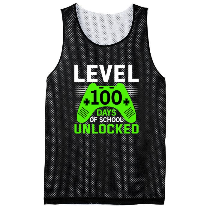 Level 100 Days Of School Unlocked Gamer Video Games Boys Mesh Reversible Basketball Jersey Tank