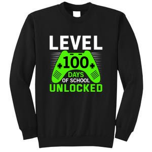 Level 100 Days Of School Unlocked Gamer Video Games Boys Tall Sweatshirt