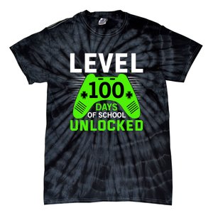 Level 100 Days Of School Unlocked Gamer Video Games Boys Tie-Dye T-Shirt