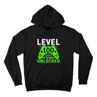 Level 100 Days Of School Unlocked Gamer Video Games Boys Tall Hoodie