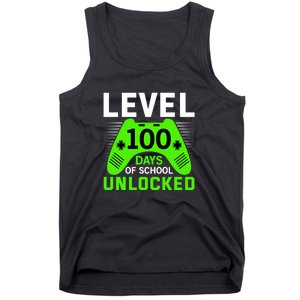 Level 100 Days Of School Unlocked Gamer Video Games Boys Tank Top