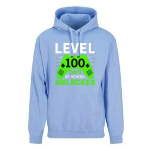 Level 100 Days Of School Unlocked Gamer Video Games Boys Unisex Surf Hoodie