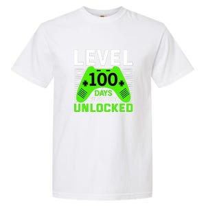 Level 100 Days Of School Unlocked Gamer Video Games Boys Garment-Dyed Heavyweight T-Shirt