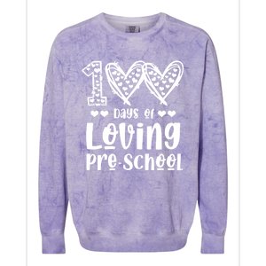 Loving 100 Days Of School Kindergarten Teacher Pregiftk Student Gift Colorblast Crewneck Sweatshirt