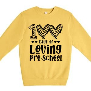 Loving 100 Days Of School Kindergarten Teacher Pregiftk Student Gift Premium Crewneck Sweatshirt