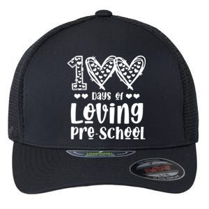 Loving 100 Days Of School Kindergarten Teacher Pregiftk Student Gift Flexfit Unipanel Trucker Cap