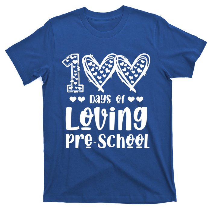 Loving 100 Days Of School Kindergarten Teacher Pregiftk Student Gift T-Shirt