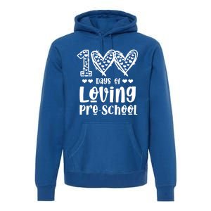 Loving 100 Days Of School Kindergarten Teacher Pregiftk Student Gift Premium Hoodie