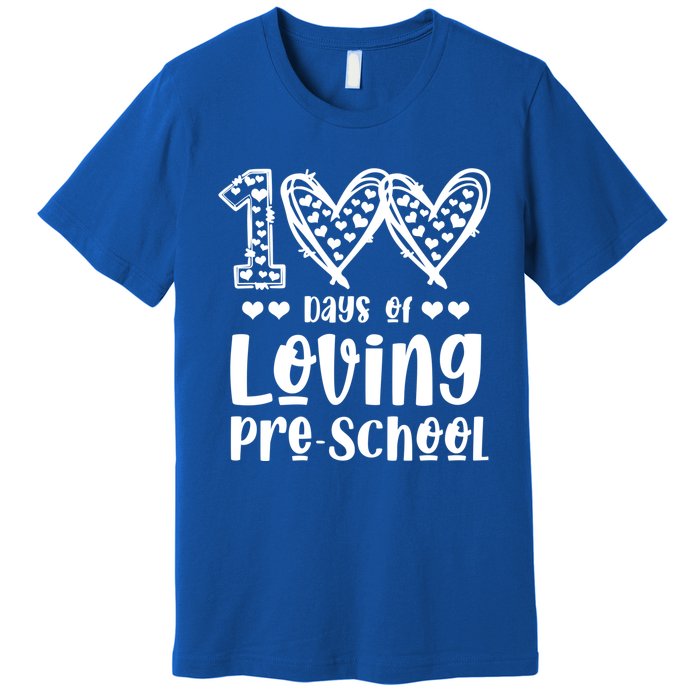 Loving 100 Days Of School Kindergarten Teacher Pregiftk Student Gift Premium T-Shirt