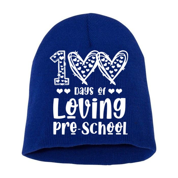 Loving 100 Days Of School Kindergarten Teacher Pregiftk Student Gift Short Acrylic Beanie