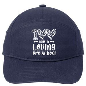 Loving 100 Days Of School Kindergarten Teacher Pregiftk Student Gift 7-Panel Snapback Hat