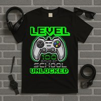Level 100 Days Of School Unlocked Video Game T-Shirt