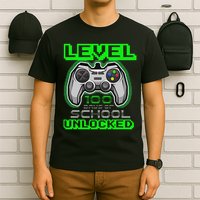 Level 100 Days Of School Unlocked Video Game T-Shirt