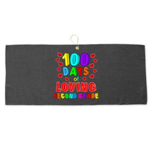 Loving 100 Days Of School Second Grade Gift Large Microfiber Waffle Golf Towel