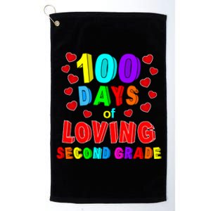 Loving 100 Days Of School Second Grade Gift Platinum Collection Golf Towel