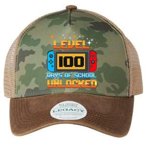 Level 100 Days Of School Unlocked Gamer Legacy Tie Dye Trucker Hat