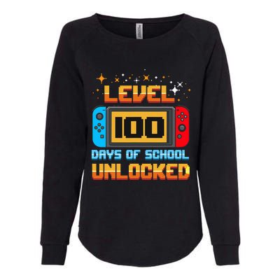 Level 100 Days Of School Unlocked Gamer Womens California Wash Sweatshirt