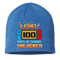 Level 100 Days Of School Unlocked Gamer Sustainable Beanie