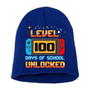 Level 100 Days Of School Unlocked Gamer Short Acrylic Beanie