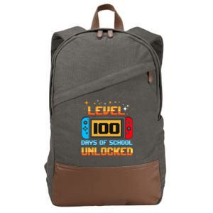 Level 100 Days Of School Unlocked Gamer Cotton Canvas Backpack