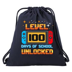 Level 100 Days Of School Unlocked Gamer Drawstring Bag