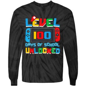 Level 100 Days Of School Unlocked Video Games Tie-Dye Long Sleeve Shirt