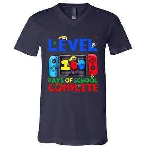 Level 100 Days Of School Complete Gaming Gamer Matching V-Neck T-Shirt