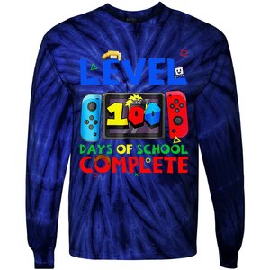 Level 100 Days Of School Complete Gaming Gamer Matching Tie-Dye Long Sleeve Shirt