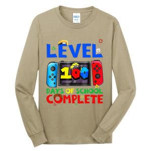 Level 100 Days Of School Complete Gaming Gamer Matching Tall Long Sleeve T-Shirt