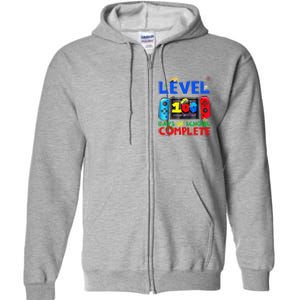 Level 100 Days Of School Complete Gaming Gamer Matching Full Zip Hoodie