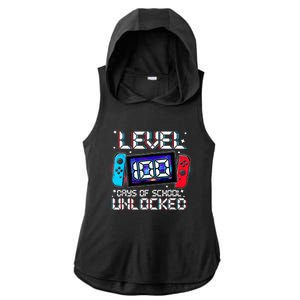 Level 100 Days Of School Unlocked Gamer Video Games Ladies PosiCharge Tri-Blend Wicking Draft Hoodie Tank