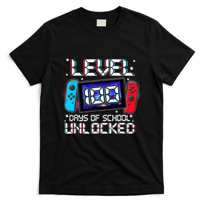 Level 100 Days Of School Unlocked Gamer Video Games T-Shirt