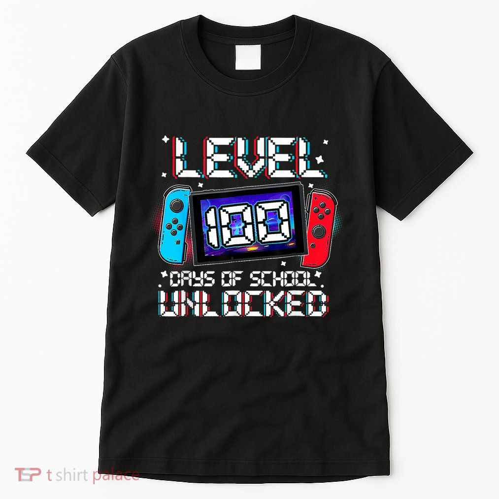 Level 100 Days Of School Unlocked Gamer Video Games Tall T-Shirt