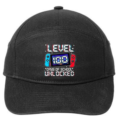 Level 100 Days Of School Unlocked Gamer Video Games 7-Panel Snapback Hat