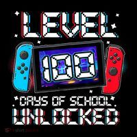 Level 100 Days Of School Unlocked Gamer Video Games Drawstring Bag