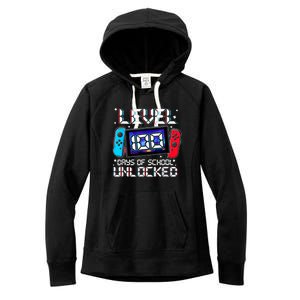 Level 100 Days Of School Unlocked Gamer Video Games Women's Fleece Hoodie