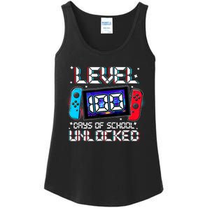 Level 100 Days Of School Unlocked Gamer Video Games Ladies Essential Tank