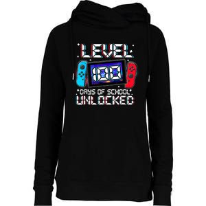 Level 100 Days Of School Unlocked Gamer Video Games Womens Funnel Neck Pullover Hood