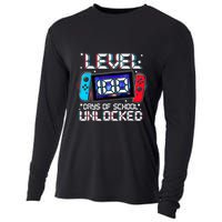 Level 100 Days Of School Unlocked Gamer Video Games Cooling Performance Long Sleeve Crew