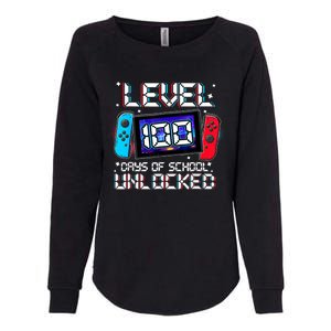 Level 100 Days Of School Unlocked Gamer Video Games Womens California Wash Sweatshirt