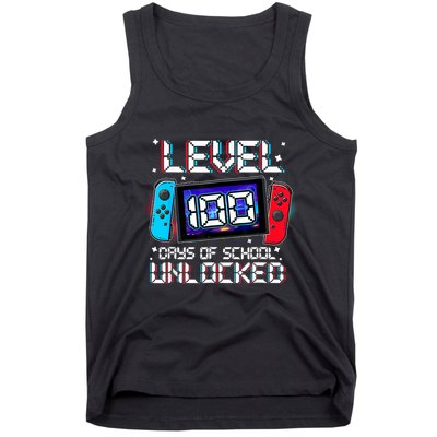 Level 100 Days Of School Unlocked Gamer Video Games Tank Top