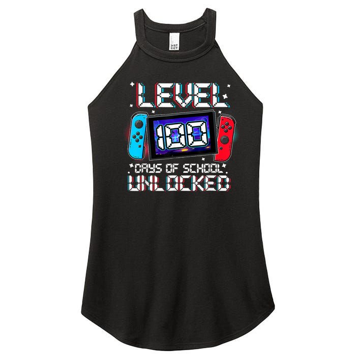 Level 100 Days Of School Unlocked Gamer Video Games Women's Perfect Tri Rocker Tank