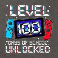 Level 100 Days Of School Unlocked Gamer Video Games Cotton Canvas Backpack