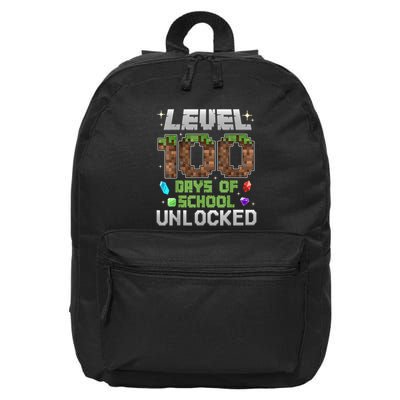 Level 100 Days Of School Unlock Gamer Boy 100th Day 16 in Basic Backpack