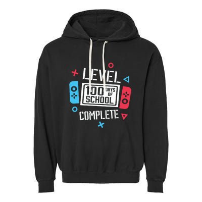 Level 100 Days Of School Garment-Dyed Fleece Hoodie