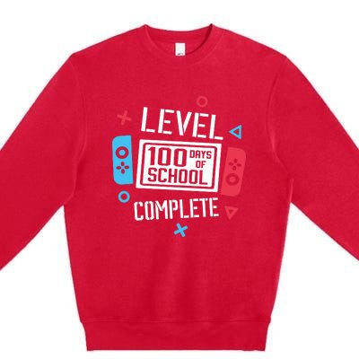 Level 100 Days Of School Premium Crewneck Sweatshirt